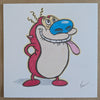Stimpy - Original 5x5 Sketch by Kevin Wilson - Artists Copy