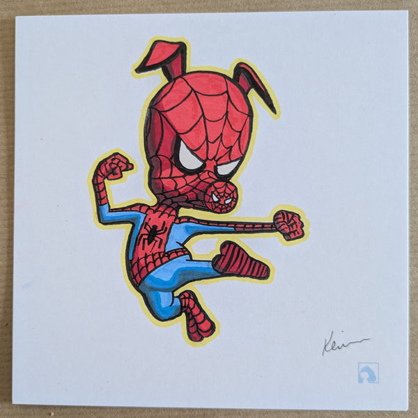 SpiderHam - Original 5x5 Sketch by Kevin Wilson - Artists Copy